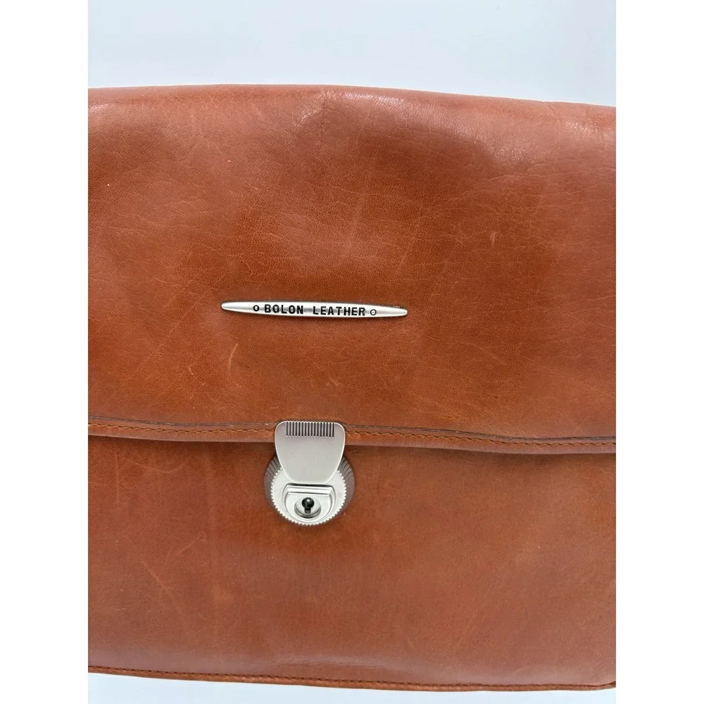 Bolon CPS‎ Collection Brown Leather Messenger Bag Crossbody Vintage